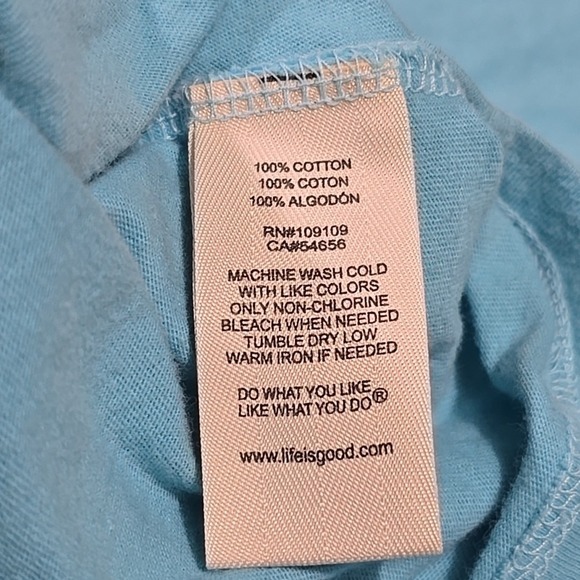 Life Is Good Women's Bike Mountain Sunrise Crusher Tee Sky‎ Blue L - Picture 5 of 8